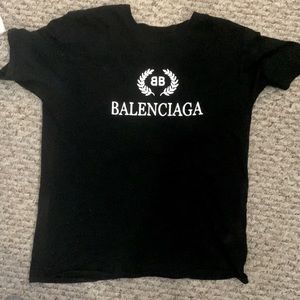 Balenciaga TShirt Black with White Logo Women’s L